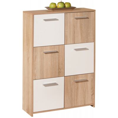 Deladeco Meuble de rangement contemporain 77 cm chêne/blanc Dublin Chêne/blanc Chêne/blanc - Publicité Deladeco Meuble de rangement contemporain 77 cm chêne/blanc Dublin Chêne/blanc Chêne/blanc - Publicité