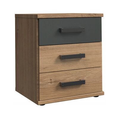 Deladeco Meuble de rangement industriel chêne/anthracite Katarina Chêne Chêne - Publicité Deladeco Meuble de rangement industriel chêne/anthracite Katarina Chêne Chêne - Publicité