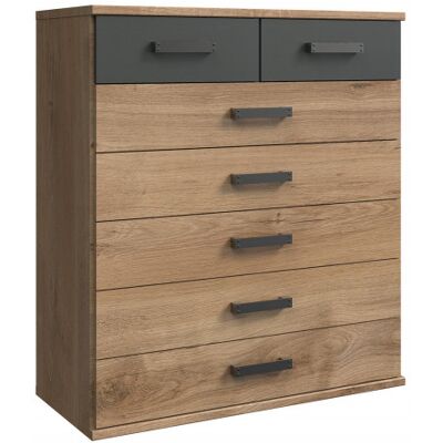 Deladeco Commode industrielle chêne/anthracite Katarina Chêne Chêne - Publicité Deladeco Commode industrielle chêne/anthracite Katarina Chêne Chêne - Publicité