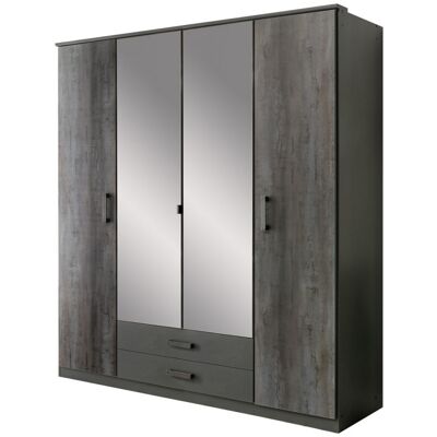 Deladeco Armoire contemporaine 180 cm anthracite Heloise Anthracite Anthracite - Publicité Deladeco Armoire contemporaine 180 cm anthracite Heloise Anthracite Anthracite - Publicité