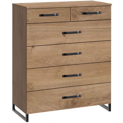 Deladeco Commode industrielle 81 cm coloris chêne Michigan I Chêne Chêne - Publicité Deladeco Commode industrielle 81 cm coloris chêne Michigan I Chêne Chêne - Publicité