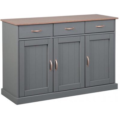 Deladeco Buffet/bahut style campagne 131 cm gris Louisa Gris Gris - Publicité Deladeco Buffet/bahut style campagne 131 cm gris Louisa Gris Gris - Publicité