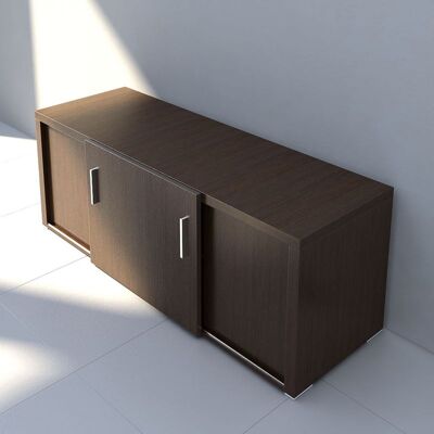 Ergo Design Armoire de bureau moderne à porte coulissante coloris noyer Howard Noyer Noyer - Publicité Ergo Design Armoire de bureau moderne à porte coulissante coloris noyer Howard Noyer Noyer - Publicité