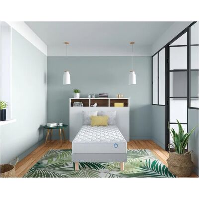 Deladeco Sommier tapissier recouvert Epeda à lattes 80x200 cm Exact Gris Gris - Publicité Deladeco Sommier tapissier recouvert Epeda à lattes 80x200 cm Exact Gris Gris - Publicité