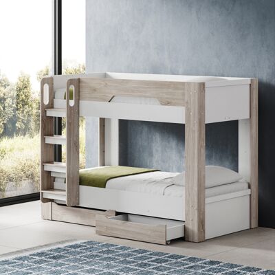 Deladeco Lit superposé enfant contemporain chêne ivoire/blanc Enora Chêne ivoire/blanc Chêne ivoire/blanc - Publicité Deladeco Lit superposé enfant contemporain chêne ivoire/blanc Enora Chêne ivoire/blanc Chêne ivoire/blanc - Publicité