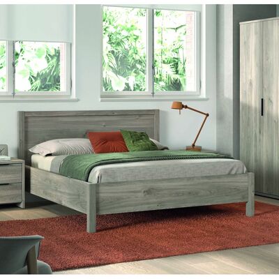 Deladeco Lit adulte contemporain chêne gris Gladys Chêne gris Chêne gris - Publicité Deladeco Lit adulte contemporain chêne gris Gladys Chêne gris Chêne gris - Publicité