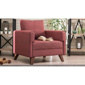 Deladeco Fauteuil moderne en tissu Celia Rouge clair Rouge clair - Publicité Deladeco Fauteuil moderne en tissu Celia Rouge clair Rouge clair - Publicité