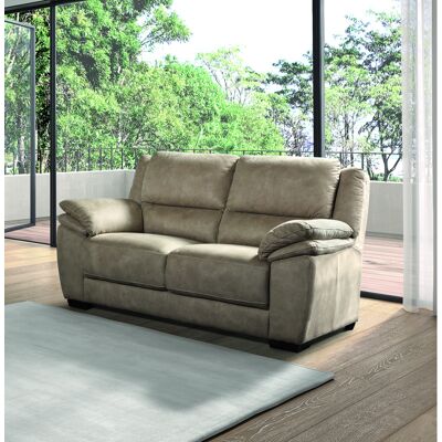 Deladeco Canapé fixe 2 places en tissu beige Kilie Beige Beige - Publicité Deladeco Canapé fixe 2 places en tissu beige Kilie Beige Beige - Publicité