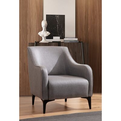 Vivabita Fauteuil moderne en tissu Bellara Gris Gris - Publicité Vivabita Fauteuil moderne en tissu Bellara Gris Gris - Publicité