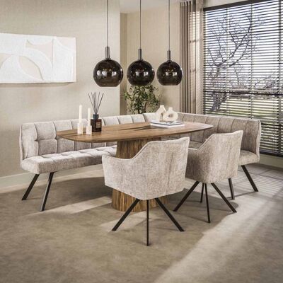 Vivabita Banquette d'angle moderne en tissu chenille sable/brun Castille Sable/brun Sable/brun - Publicité Vivabita Banquette d'angle moderne en tissu chenille sable/brun Castille Sable/brun Sable/brun - Publicité