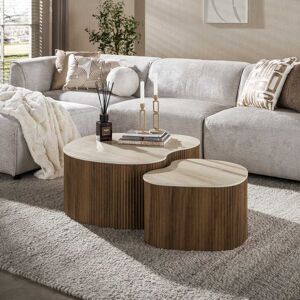 Vivabita Tables basses style nature bois et céramique (lot de 2) Maddie Chêne/travertin Chêne/travertin - Publicité Vivabita Tables basses style nature bois et céramique (lot de 2) Maddie Chêne/travertin Chêne/travertin - Publicité