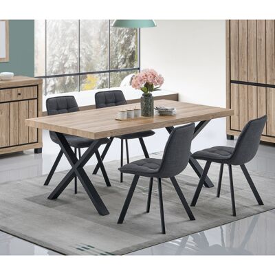 Deladeco Table à manger rectangulaire contemporaine chêne summer Eluard 220x76x95 cm 220x76x95 cm - Publicité Deladeco Table à manger rectangulaire contemporaine chêne summer Eluard 220x76x95 cm 220x76x95 cm - Publicité