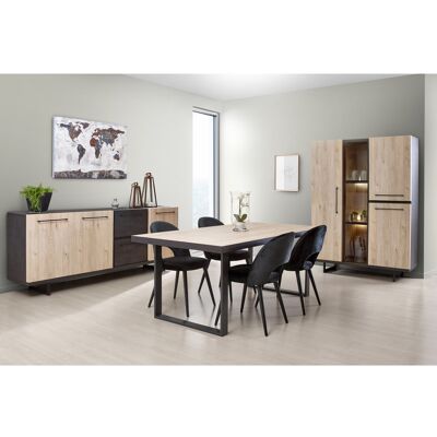 Deladeco Salle à manger industrielle chêne/anthracite Alrik Chêne Table 200 cm Chêne Table 200 cm - Publicité Deladeco Salle à manger industrielle chêne/anthracite Alrik Chêne Table 200 cm Chêne Table 200 cm - Publicité