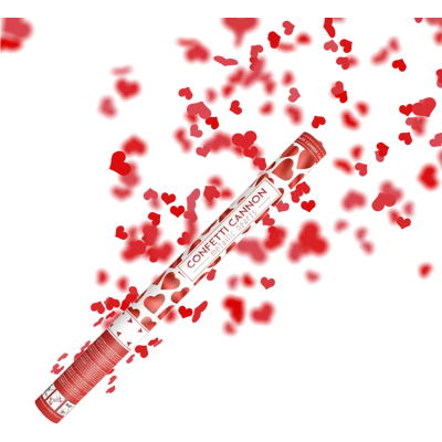 Party Deco Canons confettis 60cm coeur rouge - Publicité Party Deco Canons confettis 60cm coeur rouge - Publicité