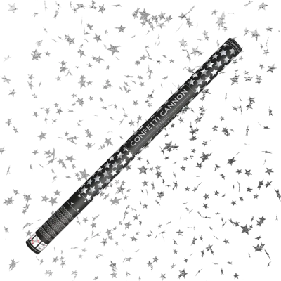 Party Deco Canons confettis 80CM étoile argent - Publicité Party Deco Canons confettis 80CM étoile argent - Publicité