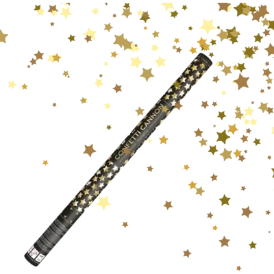 Party Deco Canons confettis 80CM étoile or - Publicité Party Deco Canons confettis 80CM étoile or - Publicité