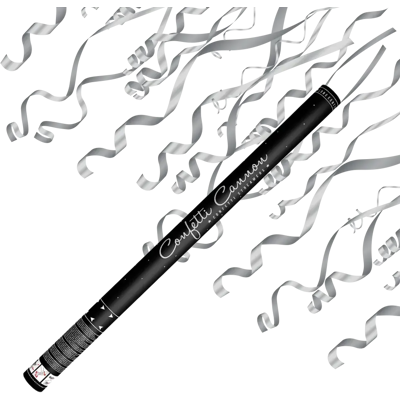 Party Deco Canons à confettis 80 CM Streamer Argent - Publicité Party Deco Canons à confettis 80 CM Streamer Argent - Publicité
