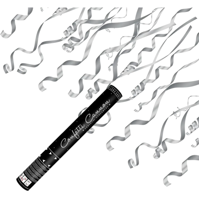 Party Deco Canons à confettis 40cm Streamer Argent - Publicité Party Deco Canons à confettis 40cm Streamer Argent - Publicité