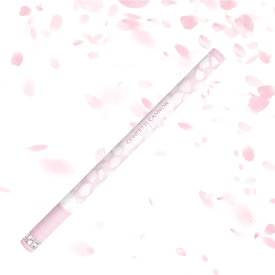 Party Deco Canon confettis 80cm pétales roses couleur blanc - Publicité Party Deco Canon confettis 80cm pétales roses couleur blanc - Publicité