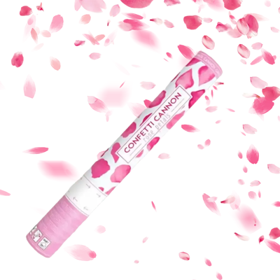 Party Deco Canon confettis 40cm pétales roses couleur rose - Publicité Party Deco Canon confettis 40cm pétales roses couleur rose - Publicité