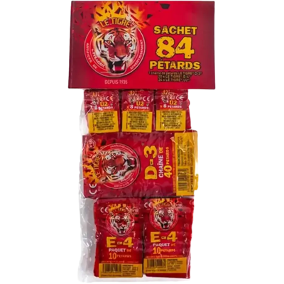 Pyragric SACHET LE TIGRE® N°1 (84 Pétards) - Publicité Pyragric SACHET LE TIGRE® N°1 (84 Pétards) - Publicité