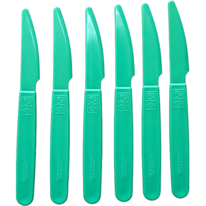 Couteau incassable PP Vert Pastel - Lot de 6 - Publicité Couteau incassable PP Vert Pastel - Lot de 6 - Publicité