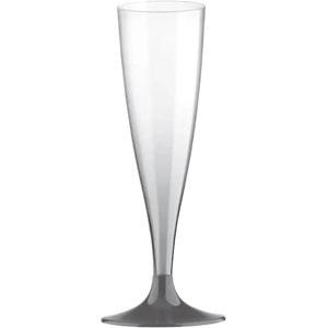 Flûte à Champagne Transparent Pied Gris Anthracite - 14cl - Lot de 6 - Publicité Flûte à Champagne Transparent Pied Gris Anthracite - 14cl - Lot de 6 - Publicité