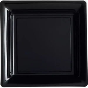 Assiettes Carrées Réutilisables Incassables 23,5 cm Noir – Vaisselle de Fête - Publicité Assiettes Carrées Réutilisables Incassables 23,5 cm Noir – Vaisselle de Fête - Publicité