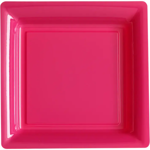 Assiettes Carrées Réutilisables Incassables 18 cm Fuchsia – Vaisselle de Fête - Publicité Assiettes Carrées Réutilisables Incassables 18 cm Fuchsia – Vaisselle de Fête - Publicité