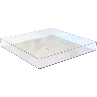 Gold Plast Plateau en plastique transparent carré 30x30cm - Publicité Gold Plast Plateau en plastique transparent carré 30x30cm - Publicité