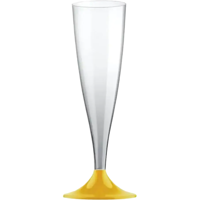 Gold Plast Flûte à champagne 14cl en plastique transp./Or - Lot de 20 - Publicité Gold Plast Flûte à champagne 14cl en plastique transp./Or - Lot de 20 - Publicité