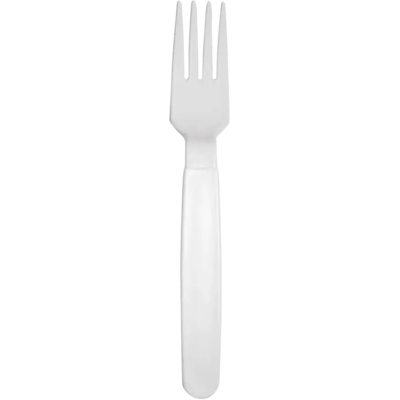 Fourchette incassable PP Blanc - Lot de 6 - Publicité Fourchette incassable PP Blanc - Lot de 6 - Publicité