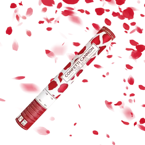 Party Deco Canon confettis 40cm pétales roses couleur rouge - Publicité Party Deco Canon confettis 40cm pétales roses couleur rouge - Publicité