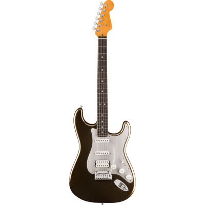 Fender American Ultra II Stratocaster HSS Ebony Fingerboard Texas Tea - Publicité Fender American Ultra II Stratocaster HSS Ebony Fingerboard Texas Tea - Publicité