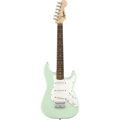Fender FSR Mini Stratocaster Vert surf - Publicité Fender FSR Mini Stratocaster Vert surf - Publicité