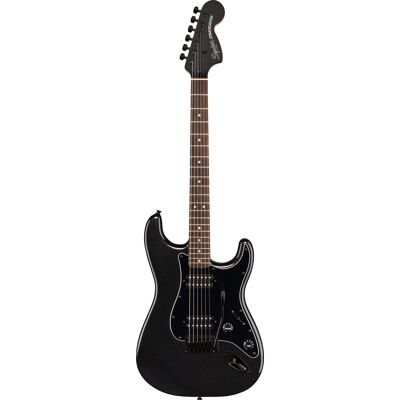Fender Squier FSR Affinity Stratocaster HH Noir Métallisé - Publicité Fender Squier FSR Affinity Stratocaster HH Noir Métallisé - Publicité