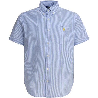 Polo Ralph Lauren chemise sans manches homme bleu clair rayée coton coupe regular Bleu S - Publicité Polo Ralph Lauren chemise sans manches homme bleu clair rayée coton coupe regular Bleu S - Publicité