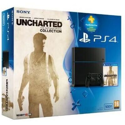 Sony Console PS4 500Go + Uncharted : The Nathan Drake Collection + PS Plus 3 mois - Bon état - Publicité Sony Console PS4 500Go + Uncharted : The Nathan Drake Collection + PS Plus 3 mois - Bon état - Publicité