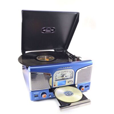 Inovalley Chaîne Hifi Rétro platine vinyle Multifonction UK - Neuf - Publicité Inovalley Chaîne Hifi Rétro platine vinyle Multifonction UK - Neuf - Publicité