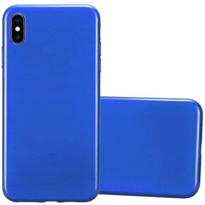 Coque de protection Apple iPhone XS MAX - Design brossé BLEU - Publicité Coque de protection Apple iPhone XS MAX - Design brossé BLEU - Publicité