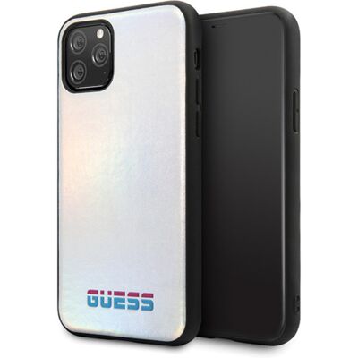 Guess Coque dure argent iridescente pour iPhone 11 Pro - Publicité Guess Coque dure argent iridescente pour iPhone 11 Pro - Publicité