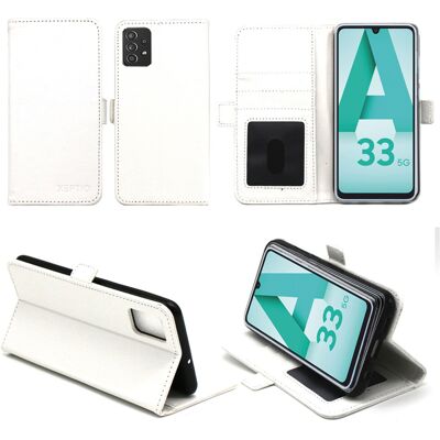 Xeptio Samsung Galaxy A33 5G Etui housse rabat protection blanche - Neuf - Publicité Xeptio Samsung Galaxy A33 5G Etui housse rabat protection blanche - Neuf - Publicité