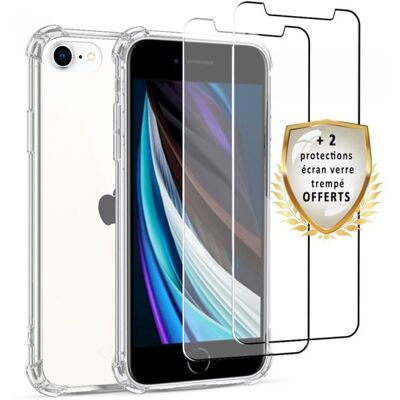 EVETANE Coque iPhone SE 2020 Antichoc Silicone + 2 Vitres en verre trempé Protection écran - Neuf - Publicité EVETANE Coque iPhone SE 2020 Antichoc Silicone + 2 Vitres en verre trempé Protection écran - Neuf - Publicité