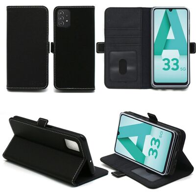 Xeptio Samsung Galaxy A33 5G Etui housse rabat protection noir - Neuf - Publicité Xeptio Samsung Galaxy A33 5G Etui housse rabat protection noir - Neuf - Publicité