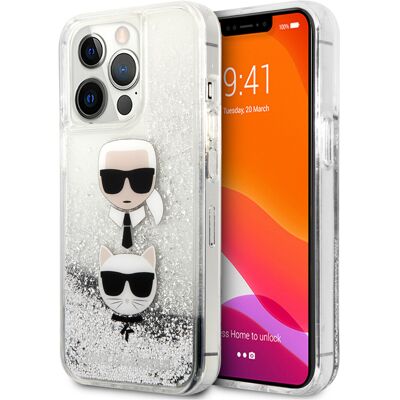 Coque en TPU Argentée Glitter Liquide pour iPhone 13 Pro Max - Publicité Coque en TPU Argentée Glitter Liquide pour iPhone 13 Pro Max - Publicité