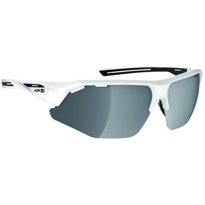 AZR - Galibier Vernie Blanc Noir Gris Miroir - Lunettes de soleil - Publicité AZR - Galibier Vernie Blanc Noir Gris Miroir - Lunettes de soleil - Publicité