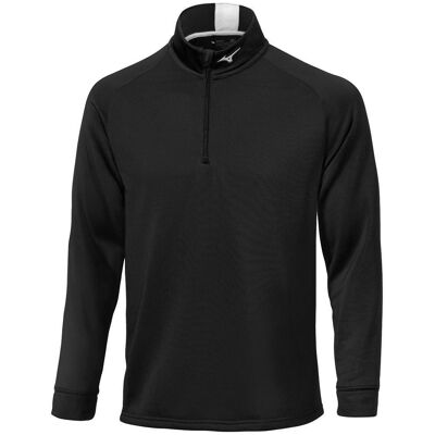 Mizuno - Crested 1/4 Zip Black - S - Pull - Publicité Mizuno - Crested 1/4 Zip Black - S - Pull - Publicité