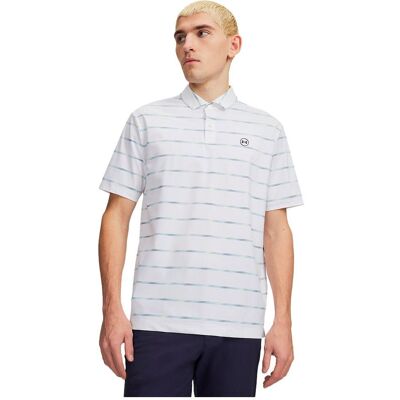 Under Armour - Drive Chill Printed Horizon Stripe White Blue Haze - XL - Polo - Publicité Under Armour - Drive Chill Printed Horizon Stripe White Blue Haze - XL - Polo - Publicité