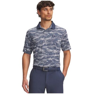 Under Armour - Drive Chill Printed Polo Ether Blue Halo Gray - S - Polo - Publicité Under Armour - Drive Chill Printed Polo Ether Blue Halo Gray - S - Polo - Publicité