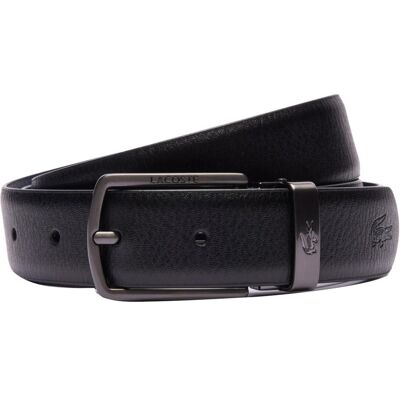 Lacoste - Leather Belt Black Navy - 110 - Ceinture - Publicité Lacoste - Leather Belt Black Navy - 110 - Ceinture - Publicité